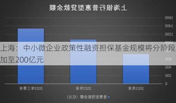 上海：中小微企业政策性融资担保基金规模将分阶段增加至200亿元