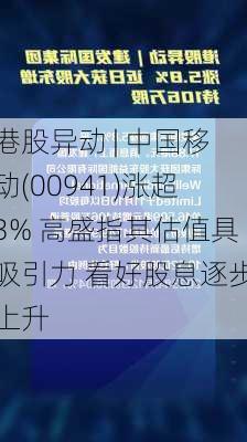 港股异动 | 中国移动(00941)涨超3% 高盛指其估值具吸引力 看好股息逐步上升