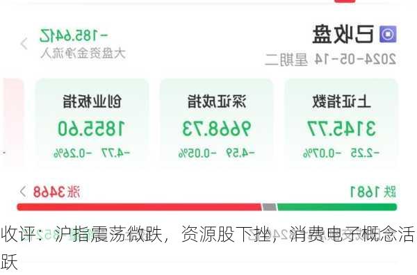 收评：沪指震荡微跌，资源股下挫，消费电子概念活跃