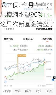 成立仅2个月左右，规模缩水超90%！这只次新基金清盘了