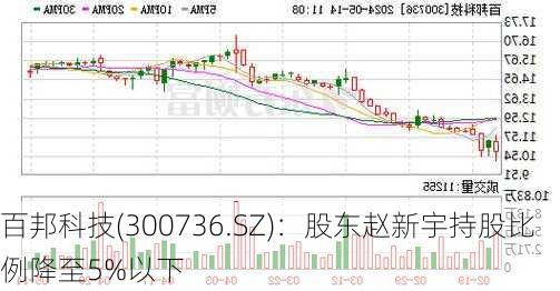 百邦科技(300736.SZ)：股东赵新宇持股比例降至5%以下