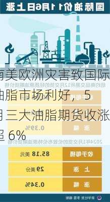 南美欧洲灾害致国际油脂市场利好，5 月三大油脂期货收涨超 6%