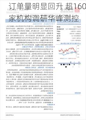 订单量明显回升 超160家机构调研华峰测控