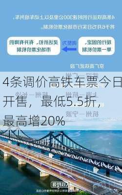 4条调价高铁车票今日开售，最低5.5折，最高增20%