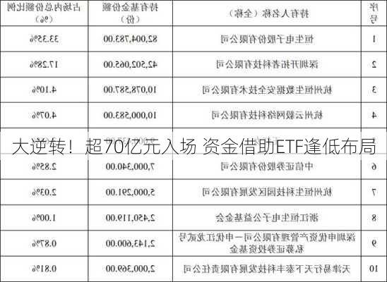 大逆转！超70亿元入场 资金借助ETF逢低布局