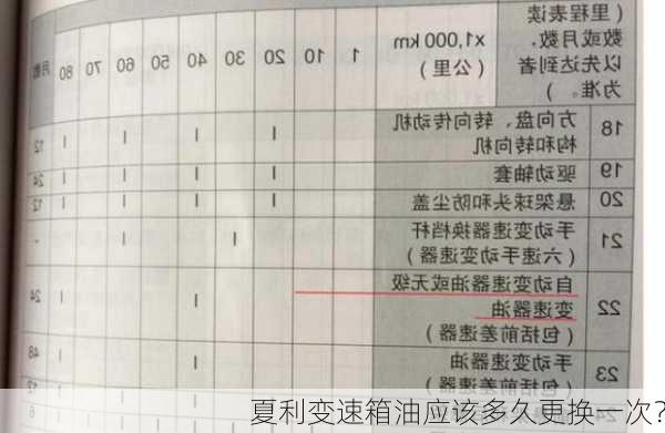 夏利变速箱油应该多久更换一次？