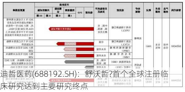 迪哲医药(688192.SH)：舒沃哲?首个全球注册临床研究达到主要研究终点