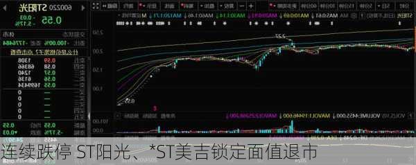 连续跌停 ST阳光、*ST美吉锁定面值退市