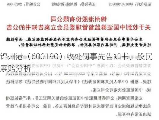 锦州港（600190）收处罚事先告知书，股民索赔分析