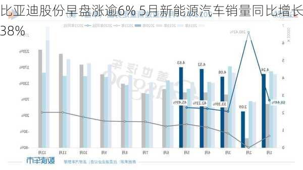 比亚迪股份早盘涨逾6% 5月新能源汽车销量同比增长38%