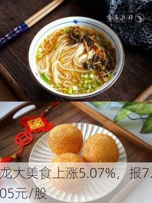 龙大美食上涨5.07%，报7.05元/股