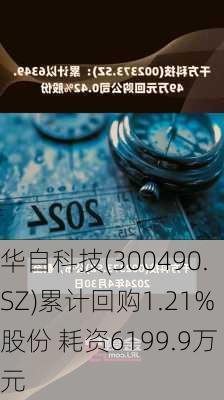 华自科技(300490.SZ)累计回购1.21%股份 耗资6199.9万元