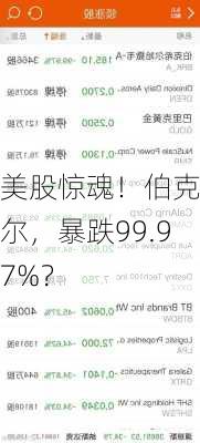 美股惊魂！伯克希尔，暴跌99.97%？