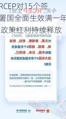 RCEP对15个签署国全面生效满一年 政策红利持续释放