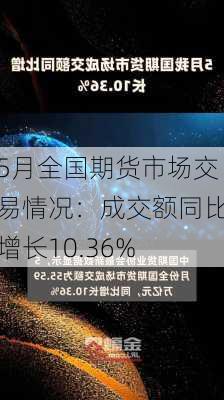 5月全国期货市场交易情况：成交额同比增长10.36%