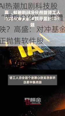 AI热潮加剧科技股“两极分化”，谁遭殃？高盛：对冲基金正抛售软件股