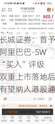 长城证券：首予阿里巴巴-SW“买入”评级 双重上市落地后有望纳入港股通