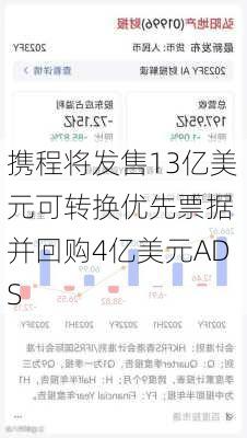 携程将发售13亿美元可转换优先票据 并回购4亿美元ADS