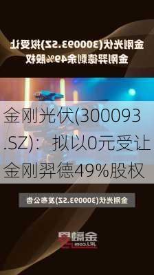 金刚光伏(300093.SZ)：拟以0元受让金刚羿德49%股权