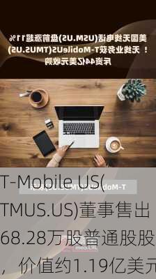 T-Mobile US(TMUS.US)董事售出68.28万股普通股股份，价值约1.19亿美元