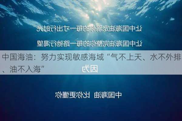 中国海油：努力实现敏感海域“气不上天、水不外排、油不入海”