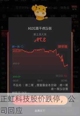 正虹科技股价跌停，公司回应