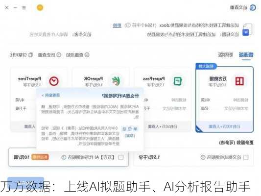 万方数据：上线AI拟题助手、AI分析报告助手