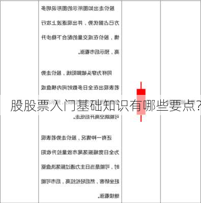 股股票入门基础知识有哪些要点？