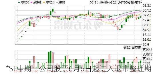 *ST中期：公司股票6月6日起进入退市整理期