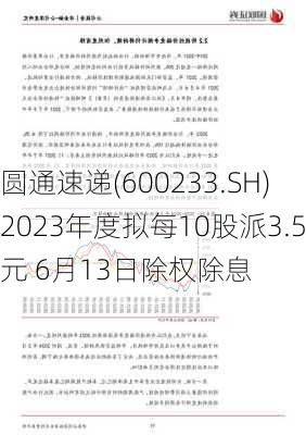 圆通速递(600233.SH)2023年度拟每10股派3.5元 6月13日除权除息