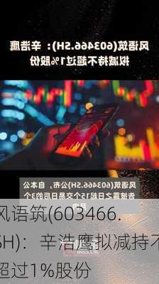 风语筑(603466.SH)：辛浩鹰拟减持不超过1%股份