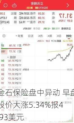 金石保险盘中异动 早盘股价大涨5.34%报4.93美元