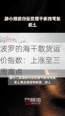 波罗的海干散货运价指数：上涨至三周高点