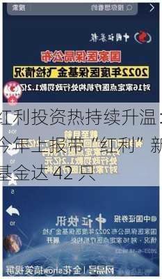 红利投资热持续升温：今年上报带“红利”新基金达 42 只