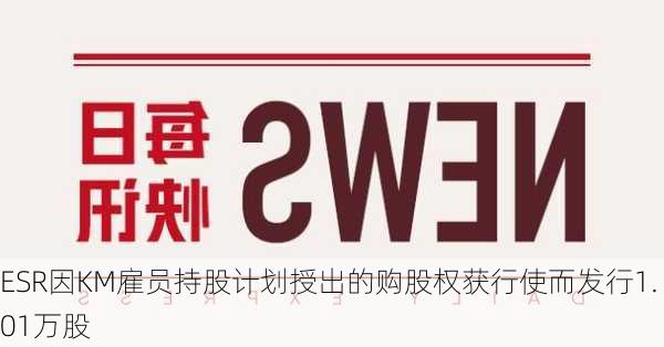 ESR因KM雇员持股计划授出的购股权获行使而发行1.01万股