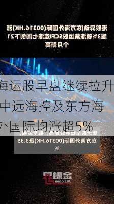 海运股早盘继续拉升 中远海控及东方海外国际均涨超5%