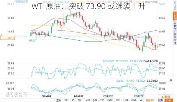 WTI 原油：突破 73.90 或继续上升