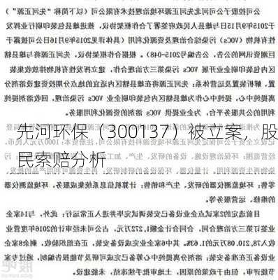 先河环保（300137）被立案，股民索赔分析