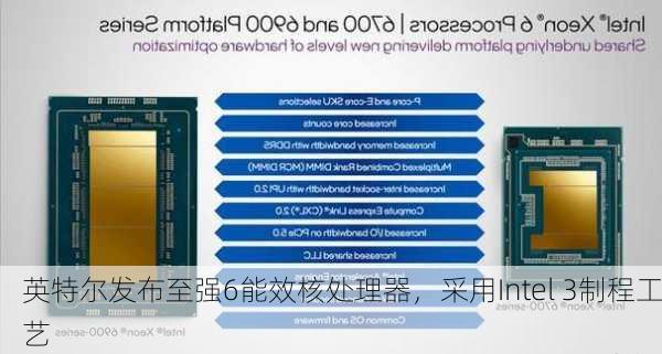 英特尔发布至强6能效核处理器，采用Intel 3制程工艺