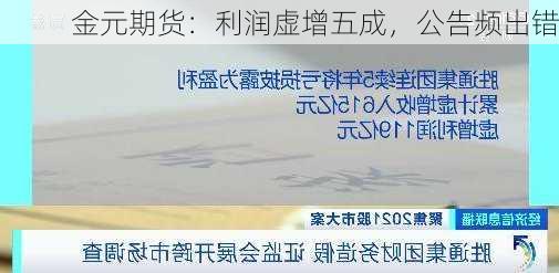 金元期货：利润虚增五成，公告频出错