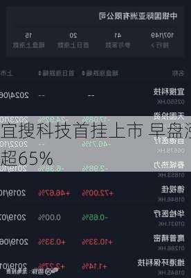 宜搜科技首挂上市 早盘涨超65%