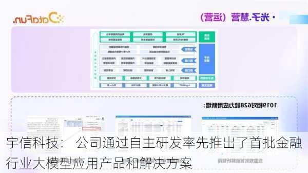 宇信科技： 公司通过自主研发率先推出了首批金融行业大模型应用产品和解决方案