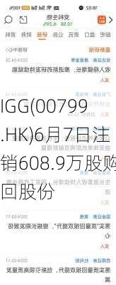 IGG(00799.HK)6月7日注销608.9万股购回股份