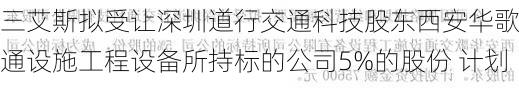 三艾斯拟受让深圳道行交通科技股东西安华歌交通设施工程设备所持标的公司5%的股份 计划投资额7.56万