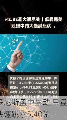 多尼斯盘中异动 早盘快速跳水5.40%