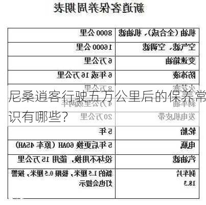 尼桑逍客行驶五万公里后的保养常识有哪些？