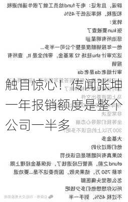 触目惊心！传闻张坤一年报销额度是整个公司一半多