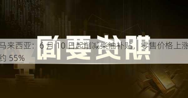 马来西亚：6 月 10 日起削减柴油补贴，零售价格上涨约 55%