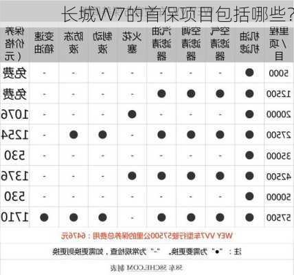 长城VV7的首保项目包括哪些？