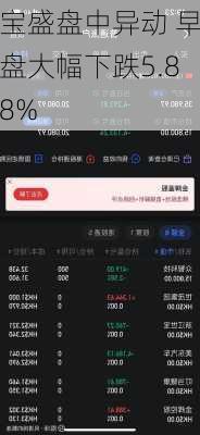 宝盛盘中异动 早盘大幅下跌5.88%